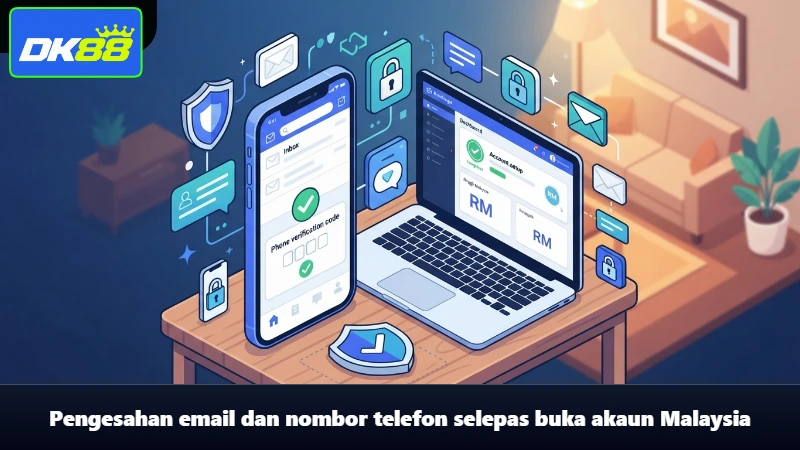 Pengesahan email dan nombor telefon selepas buka akaun Malaysia